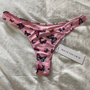 white fox butterfly bikini Brazilian bottoms